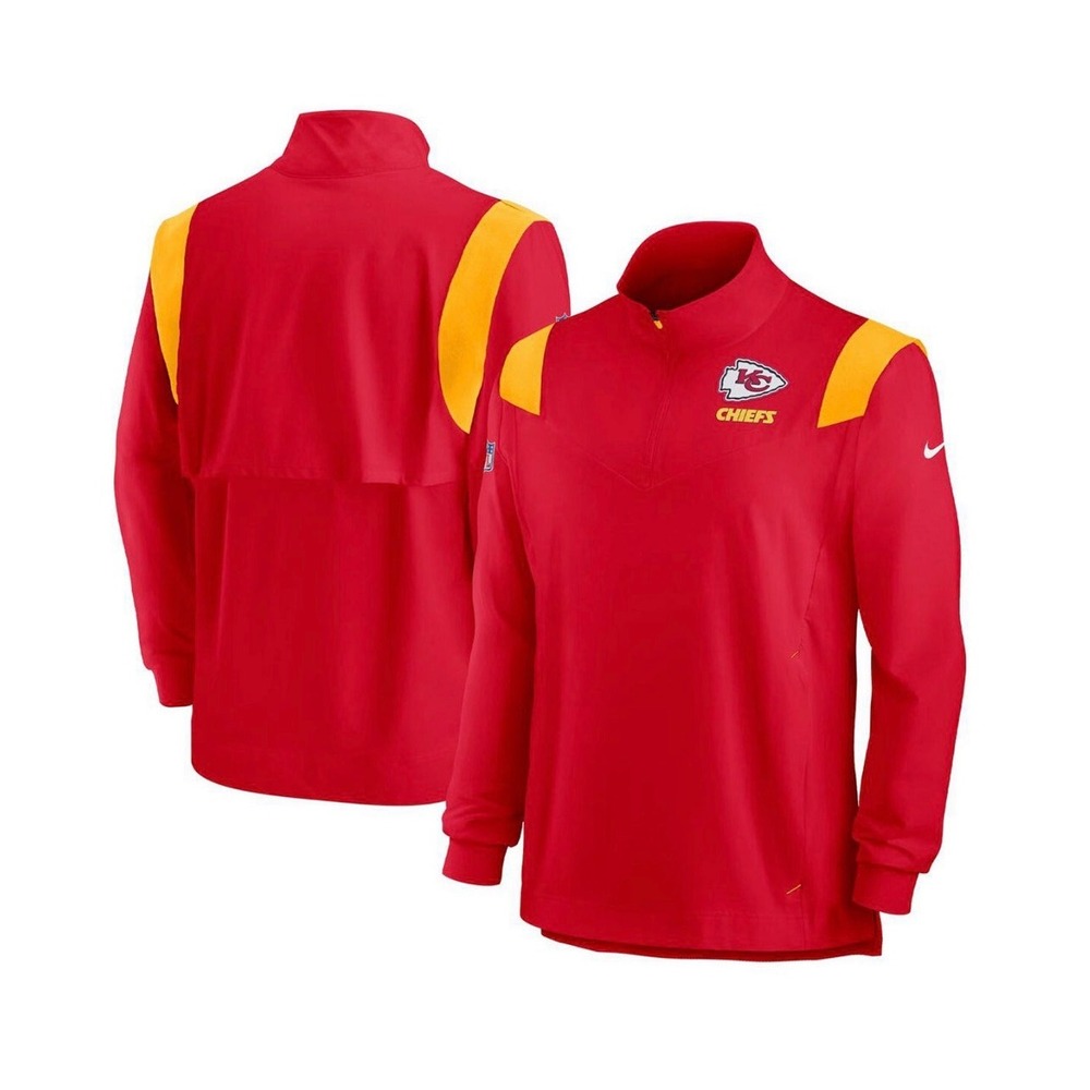 Nike Kansas City Chiefs Mens Red Yellow NFL Quarter Zip Pullover Large M1011460
